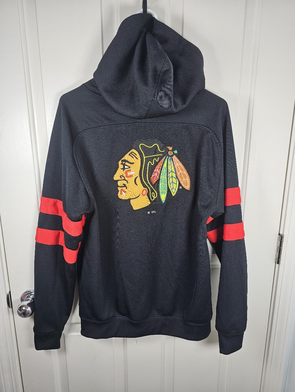Chicago Blackhawks NHL Official Black Full Zip Hoodie Men's Size Medium
